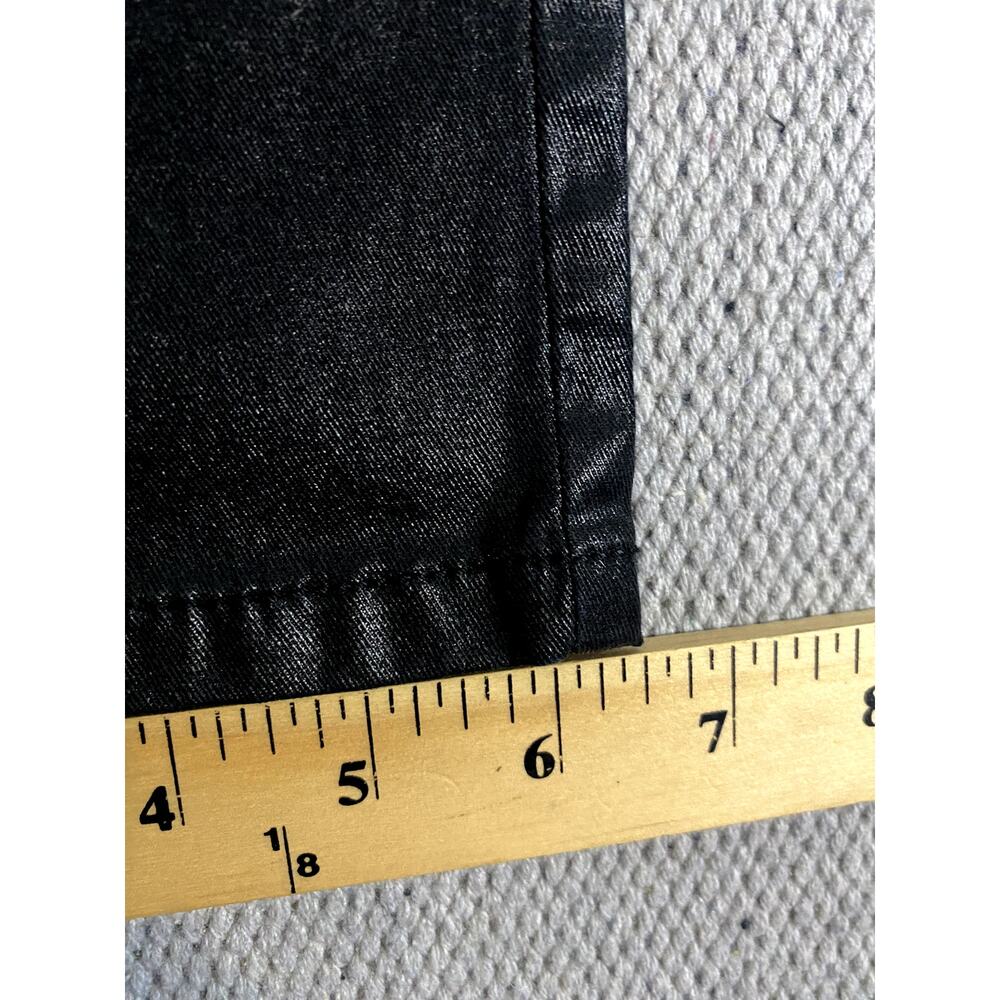 a.n.a Petite Coated Jeans Womens 12P 34X28 Black Wax Skinny Gloss Stretch Biker - Picture 12 of 13